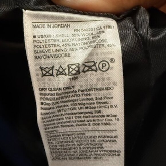 Banana Republic Navy Double Breasted Captain Blazer, Size 2 - Picture 5 of 5